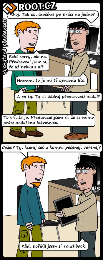 Komiks: novoroční předsevzetí; zdroj: Root.cz