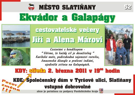 52. cestovatelský večer - Ekvádor a Galapágy