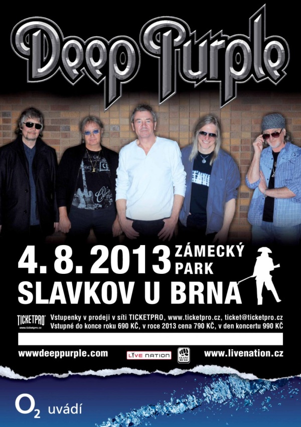 Deep Purple vystoupí v srpnu ve Slavkově u Brna