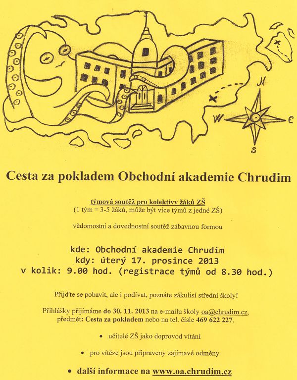 Cesta za pokladem Obchodní akademie Chrudim