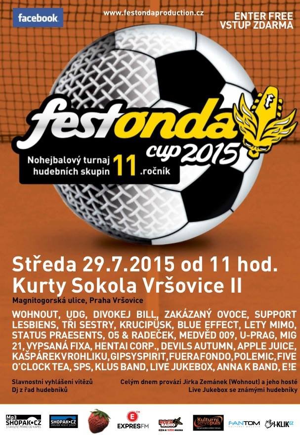 Festonda CUP 2015 se uskuteční již tuto středu v Praze