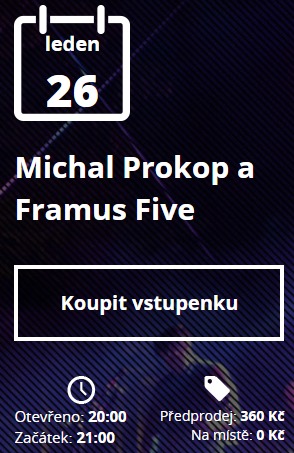 Michal Prokop - R klub - vstupenky